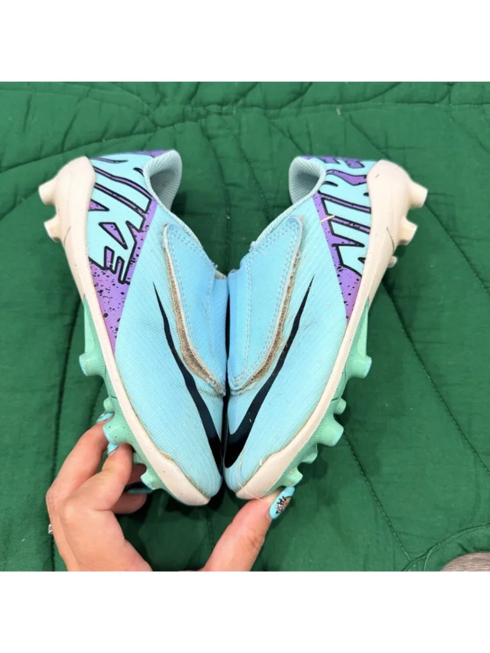 Nike Kids 11C Mercurial Vapor 15 Soccer Cleats Hyper Turquoise